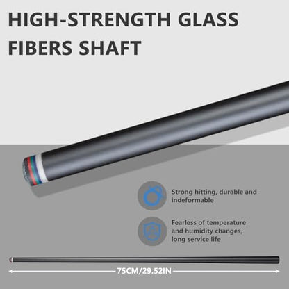 Glass Fiber Pool Cue with Case Canadian Maple Wood Pool Stick Low Deflection Cue Stick Pool Cue Kit with Case,Gloves,Tips and Extension - color: Grey