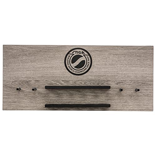 STIGA Ping Pong Storage Wall Rack | Holds Up to 10 Balls and 6 Paddles | Easy Mount for Any Flat Surface - color: Brown