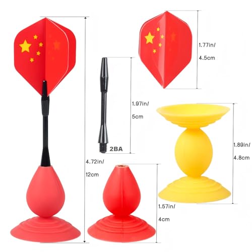 Silicone Sucker Darts Throwing Game Set, Indoor Outdoor Detachable Suction Cup Toys for Kids & Adults - color: with National Flag Dart Flights
