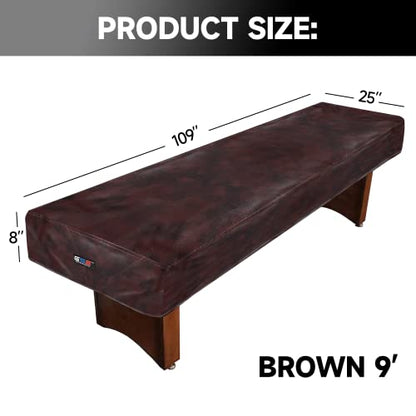 GSE Games & Sports Expert 9' Brown Heavy-Duty Leatherette Shuffleboard Table Cover for Shuffleboard Table Accessories - color: Brown-9ft