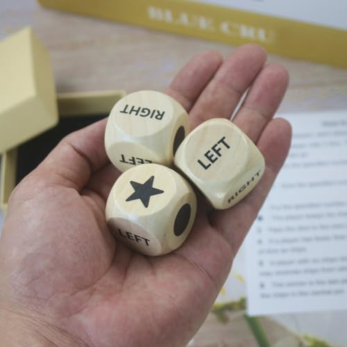 Left Right Dice Games Dice Set Toys Board Table Games for Adults Teens Kids Family Party Travel Thanksgiving Christmas Stocking Stuffers Gamer Fun Gifts (Black) - color: Black