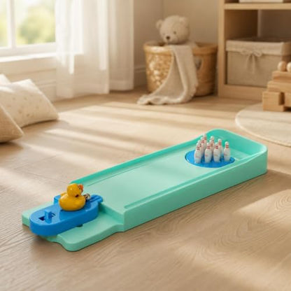 Mini Bowling Set, Wooden Bowling Game for Adults, Miniature Bowling Alley, Small Desktop Fun Toy - style: waterfowl Bowling