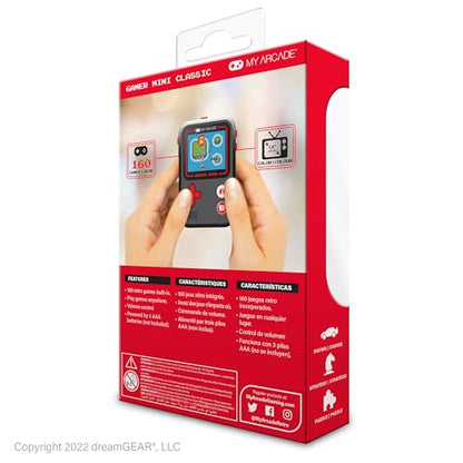 My Arcade Gamer Mini Classic-Red: Miniature Handheld Gaming System Packed with 160 Games, 1.8'' Color Display (DGUN-3925), Small - style: Gamer Mini Classic-Red