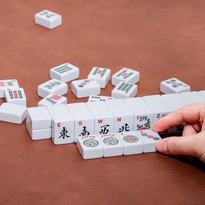 ZGME American Mahjong Set,166 Premium White Tiles with Soft Bag and Accessories,4 All-in-One Mahjong Racks with Pushers,Complete Western Mah Jongg,Mah-Jongg,Ma Jong Set - color: Blue