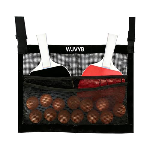 Premium Ping Pong Paddle Holder and Ball Holder Set - Under Table Tennis Racket Storage Case with Mesh Bag & Adjustable Straps, Easy Install Hanging Rack Organizer for Paddles and Balls