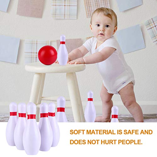 YARNOW 1Set PU Bowling for Indoor Bowling Games Safe and Fun for Ages Easy to Assemble Pins Balls for Family Fun and Reducing Screen