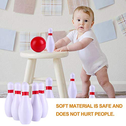 YARNOW 1Set PU Bowling for Indoor Bowling Games Safe and Fun for Ages Easy to Assemble Pins Balls for Family Fun and Reducing Screen