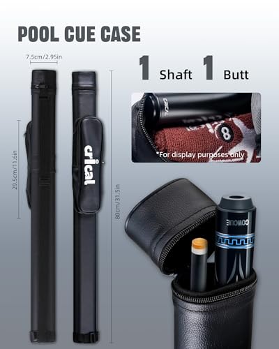 CRICAL COWCUE 58-Inch Carbon Fiber Pool Cue, Low Deflection, 12.5mm Tip | Adjustable pool cue with 3/8x8 joint for stable control, regular billiards practice and pool hall play. - color: CW-01 Set