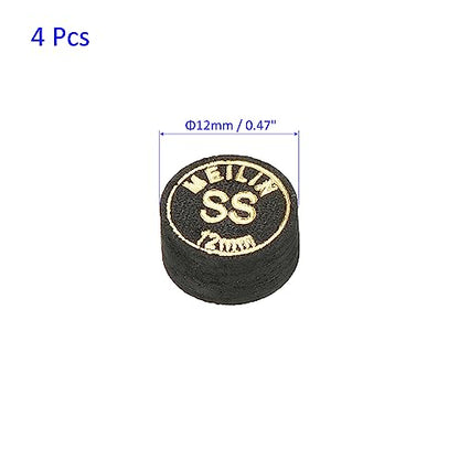 M METERXITY Pool Cue Tips - Laminated Billiard Cue Tips Multiple Layer Faux Leather Apply to Pool Cues/Snooker - size: 12mm, style: Super Soft