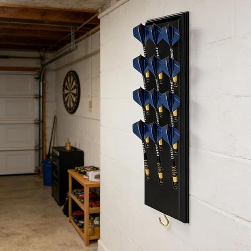 Dart Holder Wall Mount - Wood Wall Display Rack | Dart Storage Stand for Steel | for Home Office Bar Game Room Living Room Bedroom Entertainment
