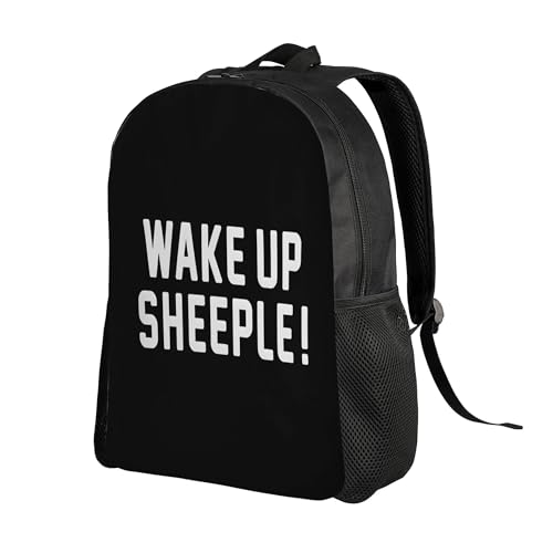 Wake Up Sheeple Black Backpacks For Men Women Book Bag Travel Hiking Camping Work Lightweight - color: Ye10