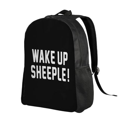 Wake Up Sheeple Black Backpacks For Men Women Book Bag Travel Hiking Camping Work Lightweight - color: Ye10