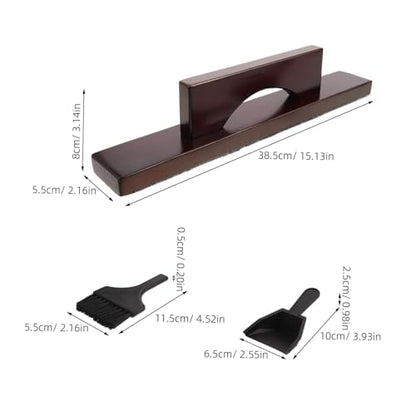 Shuffleboard Table and Ergonomic Portable Design Broom and Dustpan Set with Gentle Non-Scratch Bristles Solid Wood and Sturdy Plastic Construction for Convenient Shuffleboard