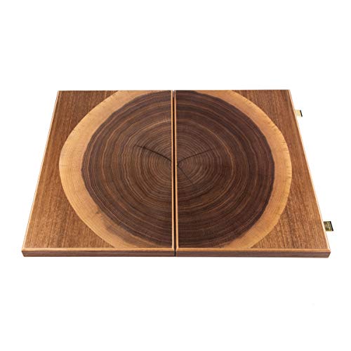 WE Games Luxury Walnut Tree-Trunk Backgammon Set - 19 inches - Handcrafted in Greece - 2 Players - Ages 15+