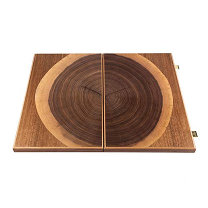 WE Games Luxury Walnut Tree-Trunk Backgammon Set - 19 inches - Handcrafted in Greece - 2 Players - Ages 15+