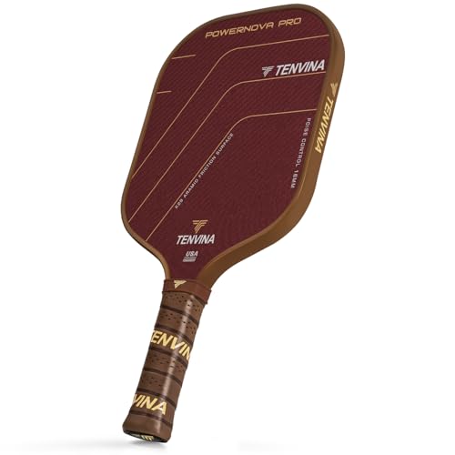 TENVINA Pickleball Paddles, Thermoformed T700SC Carbon Fiber Pickleball Paddle, Pickle Ball Paddle USAPA Approved with Dominant Power and Larger Sweet Spot - color: PRO-Aramid-Wider-16MM Control