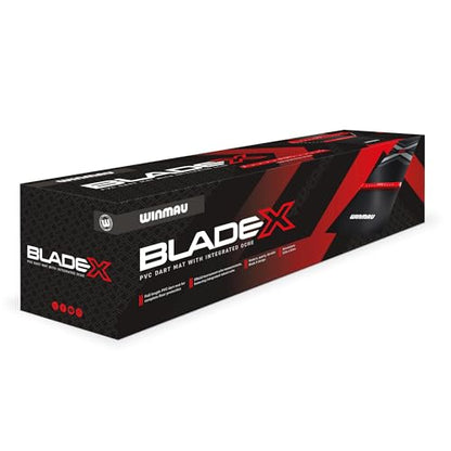 WINMAU Blade X Pro Zone Precision PVC Darts Mat with Integrated Raised Darts Oche Line - Full Length - Sleek Black Design - Professional Dart Accessories