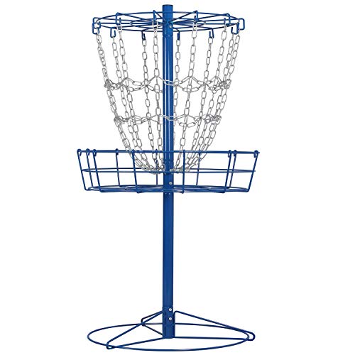 Yaheetech Disc Golf Basket Portable Disc Golf Practice Set 12/24 Chain w/Basket Target and Double Steel Chains for Outdoor - color: Blue