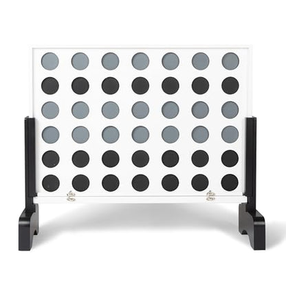 Play Platoon Wooden Giant 4 in a Row Game Outdoor - 4 in a Row Board Game Outdoor with Coins, Case and Rules