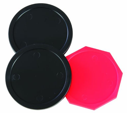 Redline Air Hockey Replacement Puck Set – 3-Pack with 1 Octagonal & 2 Round Pucks for Standard Air Hockey Tables – Durable, Smooth Glide Game Accessories