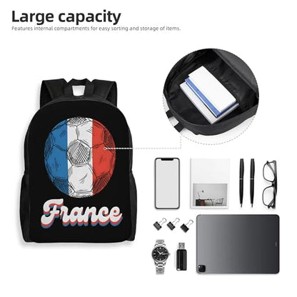 France Football Soccer Flag Backpacks For Men Women Book Bag Travel Hiking Camping Work Lightweight - color: Ye25