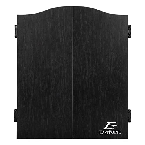 EastPoint Tournament Bristle Dartboard - 18-Inch, Red/Black - Self-Healing Sisal & Steel Tip Darts - Deluxe LED Scoring System for Electronic Dart Board - Easy-Mount Cabinet for Game Room Decor