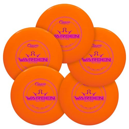Dynamic Discs Warden Disc Golf Putter 5-Pack | Straight Flying Beadless Putt & Approach Set | Grippy Classic Plastic Feel | Smooth Release & Consistent Control | 170g+ (Colors May Vary) - size: 5-Pack (Classic Blend)