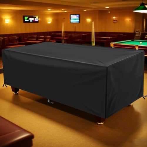 8FT Waterproof Pool Table Cover with Windproof Buckles and Adjustable Drawstrings for Full Protection Indoor and Outdoor