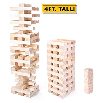Deluxe Outdoor & Indoor Large Wood Tower Game Set - Includes Carrying Bag!