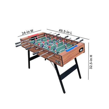 KICK Arcadia 48" Folding Foosball Table – Compact Indoor Game Table - color: Brown