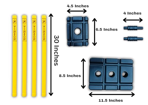 Junior Cricket Kit Set - Pack Includes Stumps, Wickets, Stands, Bat and Ball | Durable Constructions & Designed for Juniors | Indoor & Outdoor Cricket Playing Set for Kids | Birthday Gift