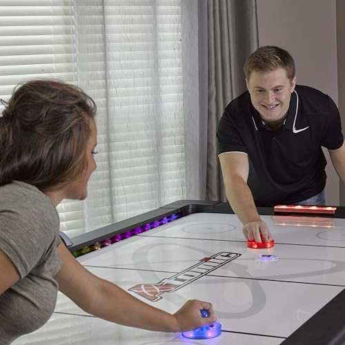 Atomic Top Shelf 7.5’ Air Hockey Table – Arcade Style Table with 120V High‑Power Motor, LED Lumen‑X Lighting, High‑Speed PVC Play Surface & LED Accessories