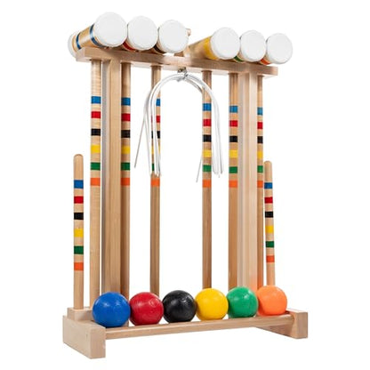 Framco Deluxe Amish Made 6 Player Maple Hardwood Croquet Set
