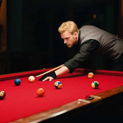 STRONGBERRY Pre-Cut Pool Table Felt Replacement Kit - 8ft Billiard Cloth w/Gloves, Strips & Tools, Felt for Pool Tables - color: BLACK