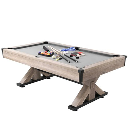 VEVOR 7ft 3-in-1 Multi Game Table with Dining, Pool, and Tennis Table, for Family Game Room Adults, Includes Full Set of Accessories, - style: Accessories