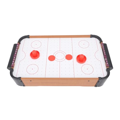 Table Top Air Hockey Game, Battery Operated with Electric Fans for Kids Adults, Portable Mini Air Hockey Table Set with Pucks and Paddles, Lightweight MDF Board