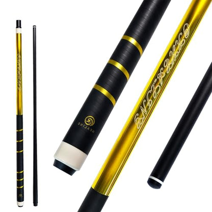 100% Carbon Fiber Shaft Billiard Cue 58" 19-21oz 1/2 Joint Carbon Fiber Pool Cue Stick 12.9mm Cue Tip - color: Yellow