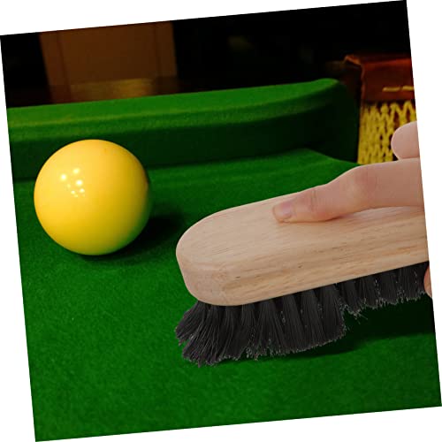 BESPORTBLE 2pcs Billiards Pool Table Clean Brush Set Wooden Billiard Table Cleaning Tool with Bristles for Dust and Dirt Removal for Bed and Rail Maintenance