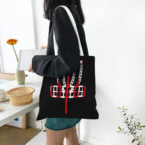 NIENIE Usa Flag Disc Golf Tote Bag for Women Shopping Bags Reusable Large Capacity Casual Shoulder Handbags DIY Gift Bags Cute Canvas Tote Bag