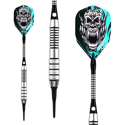 ONE80 Soft Tip Darts Set, 16grams, 12 Pack Steel/Brass Barrel, with Extra Flights, Aluminum Shafts, Flight Protectors and Tool Kit … - style: Steel barrel Pack