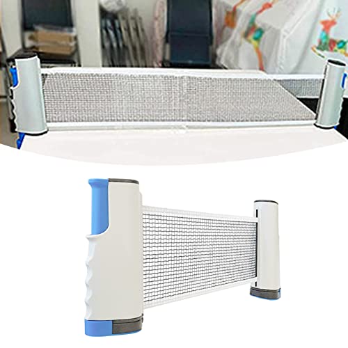 Generic Portable Table Tennis Net, Retractable Net with Adjustable Length Spring Clamp for Tables Up to 66.9in Wide 2.0in Thick, Grey Blue