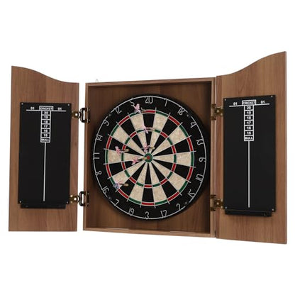 Classic Dartboard Cabinet Sets, Modern Style Woodgrain Self Healing Sisal Complete Accessories Dart Tool with Scoreboards, Improve Concentration Build Arm Strength Entertainment Toy with Friend