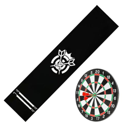 Dart Board Mat for Floor, 34x300cm Anti-Slip Crystal Velvet with Throw Line, Protective Dart Rug, Darts Distance Mat, for Leisure Area Game Room Recreation Center Office Break Room - color: Black and white