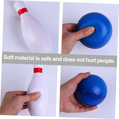 1Set Interactive Bowling for Educational for Games Safe PU Material Includes Pins and Bowling Balls Promotes Hand Eye Coordination and Math Skills