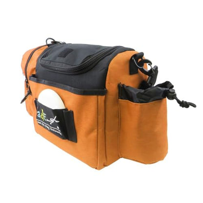 Mint Discs Fade Gear Crunch Box Disc Golf Bag | Black | Beginner Disc Golf Bag | 14+ Disc Capacity | Shoulder Strap & Harness Option - color: Orange, size: Shoulder Strap