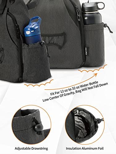 MYQ MOYAQI Disc Golf Bag with 10-12 Capacity, Backpack Retriever Holder and Storage Pockets, Padded Adjustable Strap Back Panel, Lightweight Durable(Grey) (MYQ-A02Y210010-Grey)