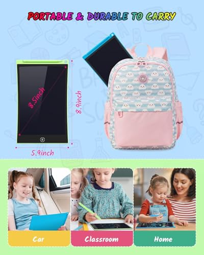 TECJOE LCD Writing Tablet, 8.5 Inch 2 Pack Colorful Doodle Board Drawing Tablet for Kids, Kids Travel Games Activity Learning Toys Birthday Gifts for 3 4 5 6 Year Old Boys and Girls, Blue Green - color: Blue Green