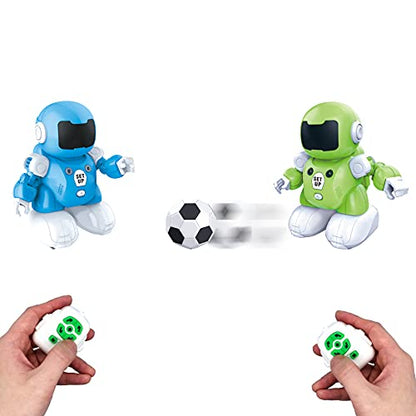 MUKIKIM SoccerBot – RC Soccer Robots. 2 Players Remote Control Soccer Game for Kids. Tackle, Dribble & Shoot! Kick The Ball Into The Net & Score! Football Toys for Boys & Girls. USB Rechargeable