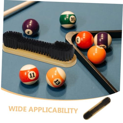 Pool Table Brush and Rail Brush 10.5-inch Medium Size Natural Wood for Felt Cleaning and Crevice Dust Removal Maintenance