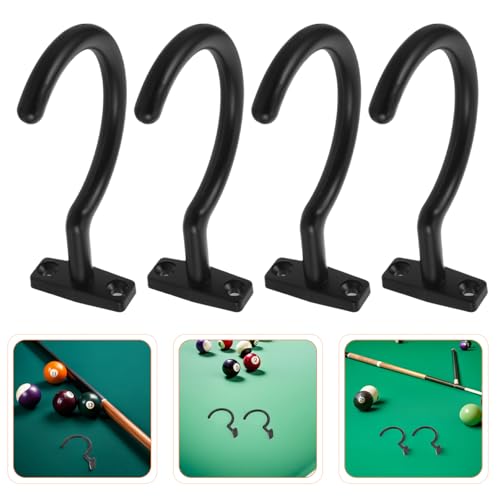 Toyvian 4pcs Billiard Cue Hanger Pool Cue Rack Metal Stick Holder Wall Mounted Billiards Accessories for Home Bar Snooker Storage